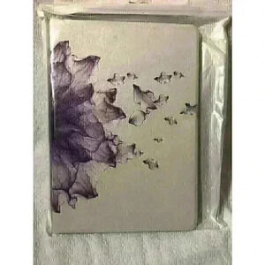 Case iPad 7th Generation 10.2 2019 White with Purple Abstract Art NEW!